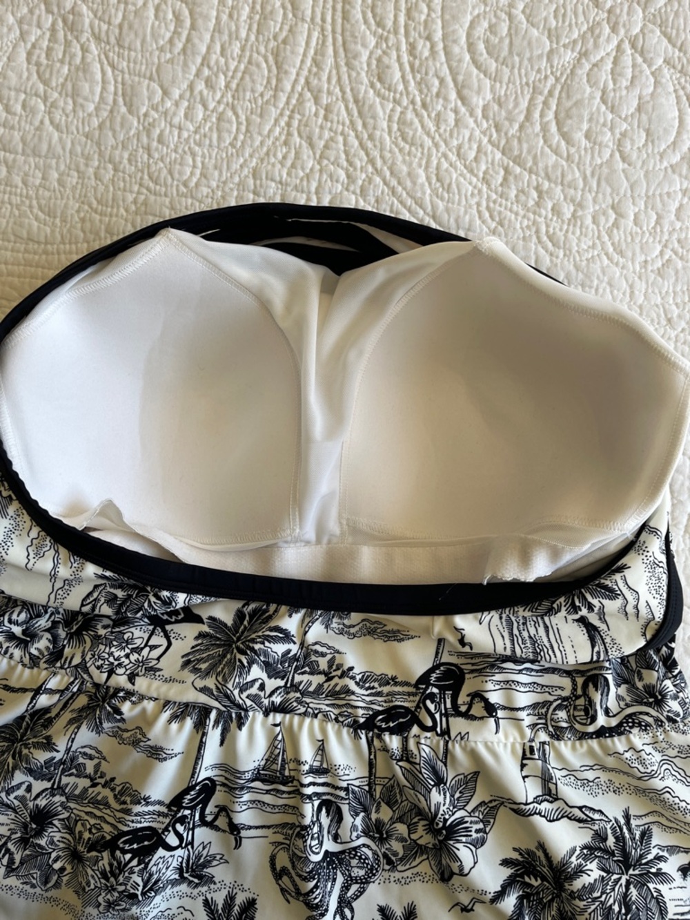 NWOT Lands' End Skirted Tugless High Neck Swim Dress 1 Piece Print 18W Support - Picture 16 of 17